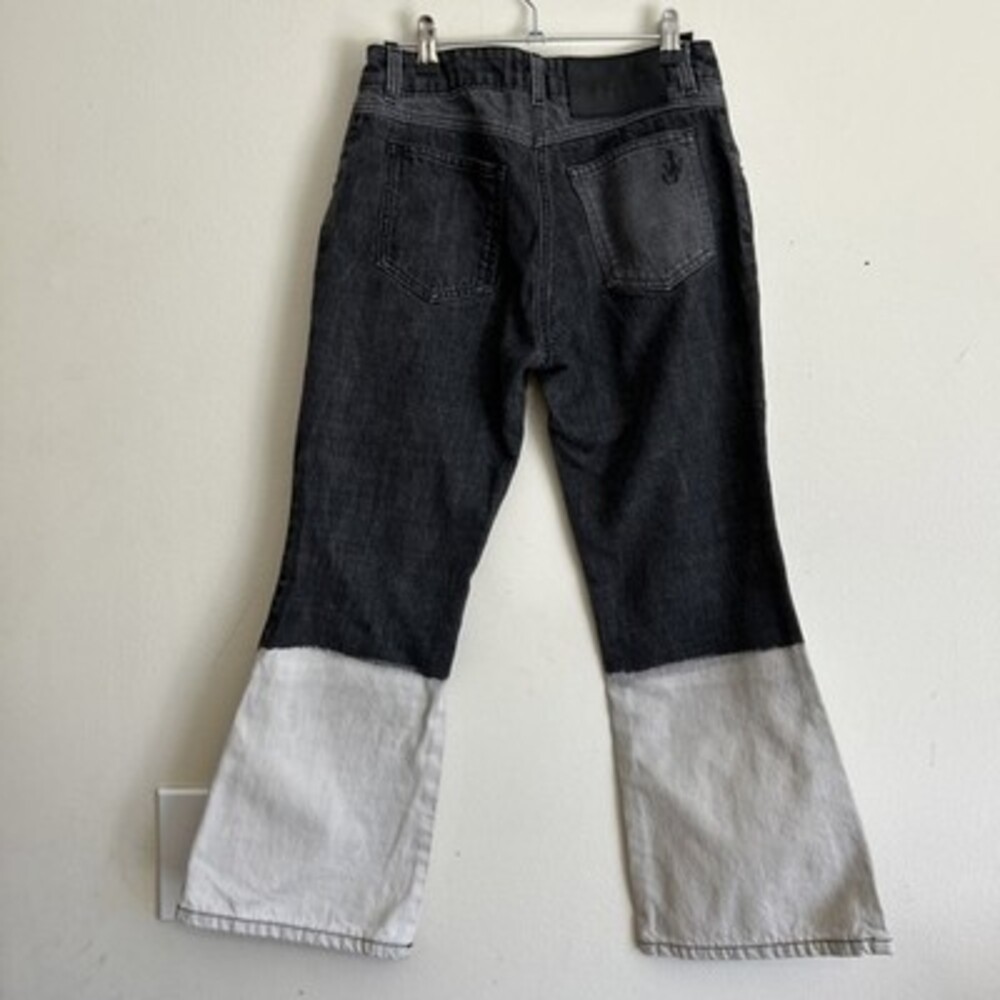 JW Anderson TR0020 PG0255 FLARED JEANS Bicolor Denim Pants - Picture 5 of 10